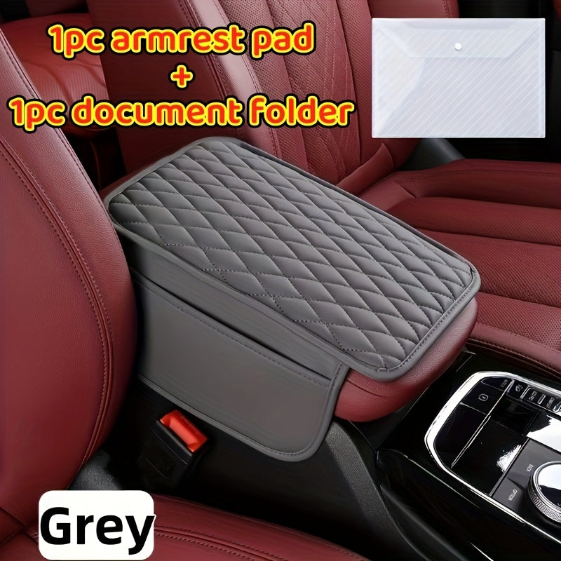 Car Armrest Box Mat, PU Leather Storage Pad, Multiple Colors, High Quality