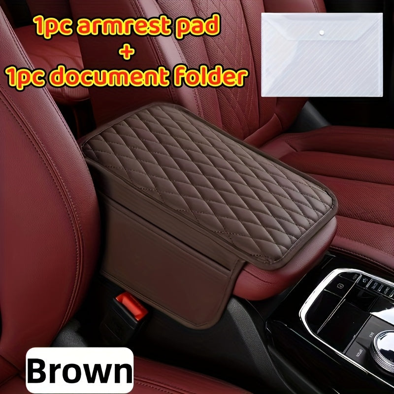 Car Armrest Box Mat, PU Leather Storage Pad, Multiple Colors, High Quality