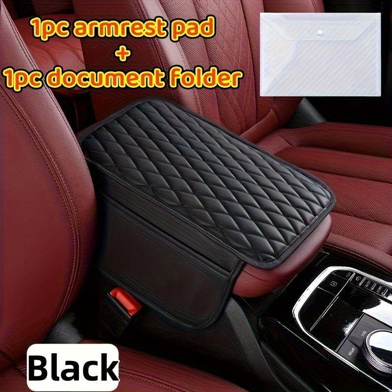 Car Armrest Box Mat, PU Leather Storage Pad, Multiple Colors, High Quality