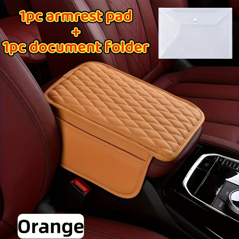 Car Armrest Box Mat, PU Leather Storage Pad, Multiple Colors, High Quality